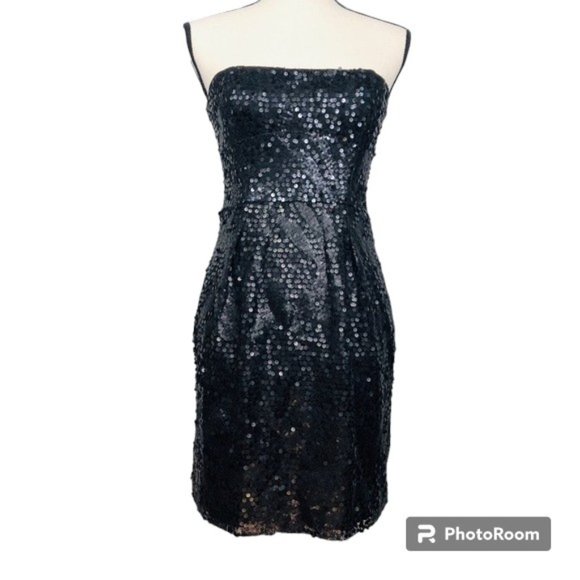 BCBGMaxAzria Strapless Sequin Cocktail Dress Sz 0 - Picture 1 of 9